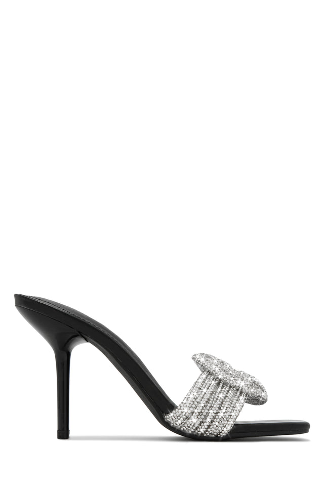 Load image into Gallery viewer, Black Embellished Mid Heel Mules