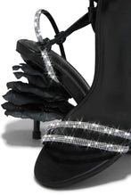 Load image into Gallery viewer, Alessia Lace Up Embellished Heels - Black