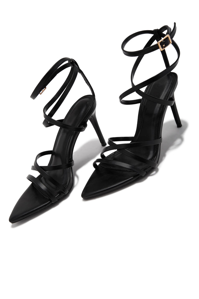 Load image into Gallery viewer, Polished Nights Strappy Mid Heels - Black