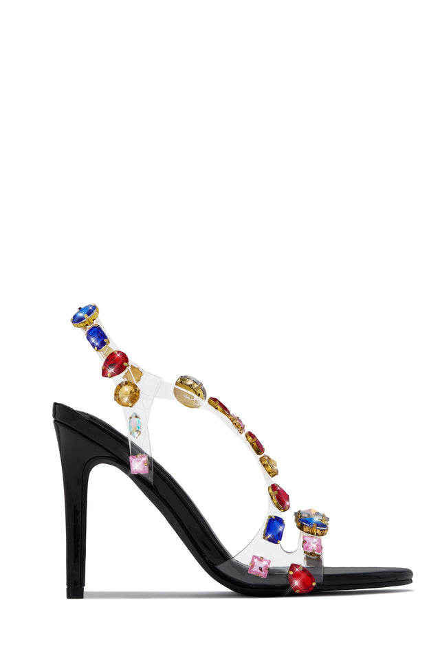 Load image into Gallery viewer, Kiah Embellished Slingback Heels - Black