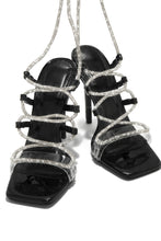 Load image into Gallery viewer, Birthday Wishes Embellished Lace Up Heels - Black