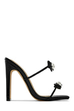 Load image into Gallery viewer, Life Is A Party Embellished High Heel Mules - Denim