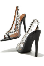 Load image into Gallery viewer, Under The Stars Embellished Slingback Pumps - Black