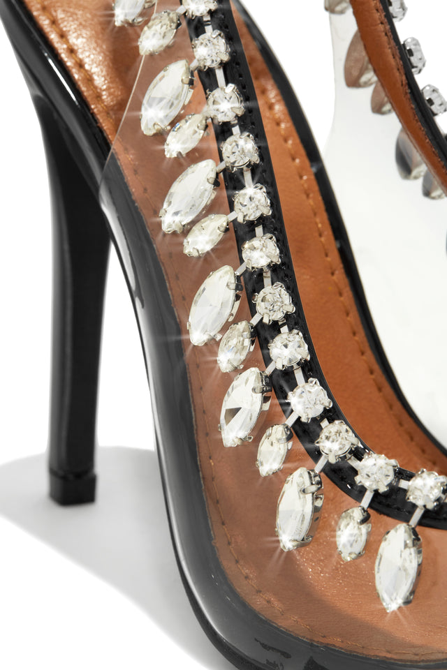 Load image into Gallery viewer, Under The Stars Embellished Slingback Pumps - Black