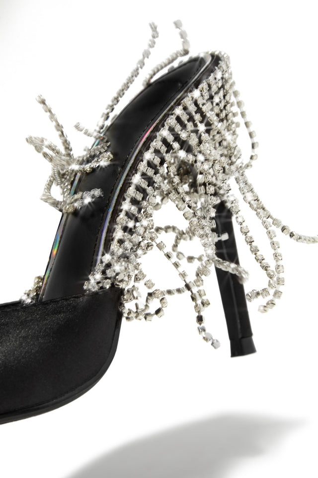 Load image into Gallery viewer, Black Rhinestone Mules