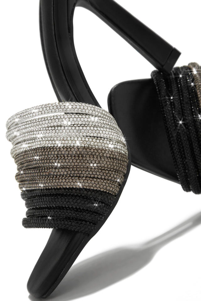 Load image into Gallery viewer, Feeling Myself Embellished High Heel Mules - Black