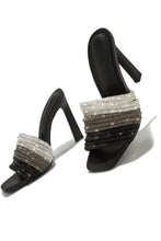 Load image into Gallery viewer, Feeling Myself Embellished High Heel Mules - Black
