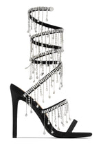 Load image into Gallery viewer, Black Single Sole Drop Dangle Embellished Single Sole Heels