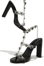 Load image into Gallery viewer, Black Rhinestone Heels