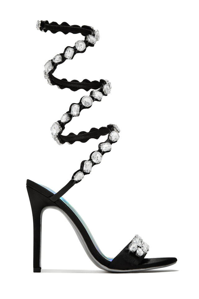 Load image into Gallery viewer, Black Single Sole Embellished Heels