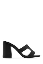 Load image into Gallery viewer, Black Block Heel Mules