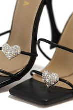 Load image into Gallery viewer, About Love Embellished Lace Up High Heels - Black