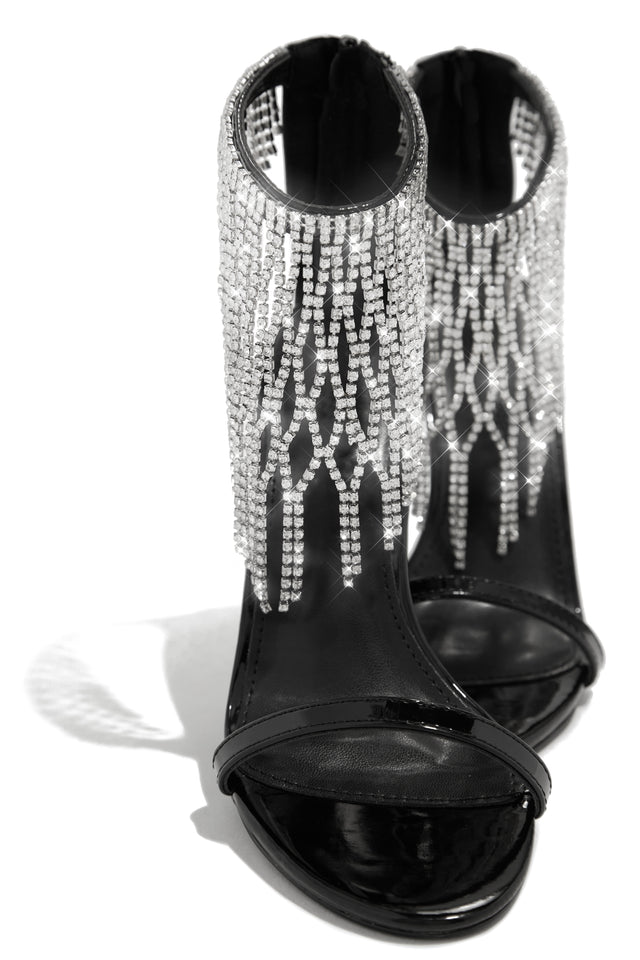 Load image into Gallery viewer, Formal Icon Embellished Dangle Heels - Black