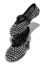 Load image into Gallery viewer, Marlie Embellished Mesh Flats - Black