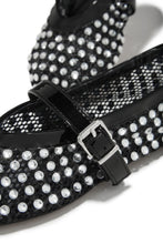 Load image into Gallery viewer, Marlie Embellished Mesh Flats - Black