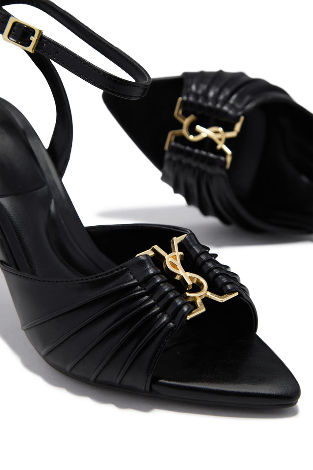 Load image into Gallery viewer, Anahi Single Sole Mid Heels - Black