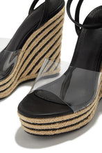 Load image into Gallery viewer, Platform Espadrille Wedges with Black Detailing