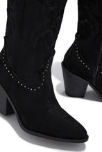 Load image into Gallery viewer, Festival Season Cowgirl Boots - Black Suede