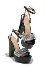 Load image into Gallery viewer, Arianna Embellished Platform Block Heels - Black