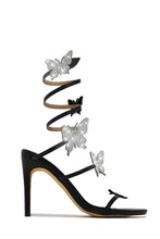Load image into Gallery viewer, Black Single Sole Heels with Embellished Butterflies