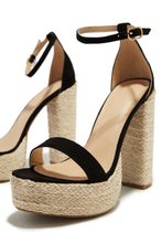 Load image into Gallery viewer, Black Platform Chunky Heels