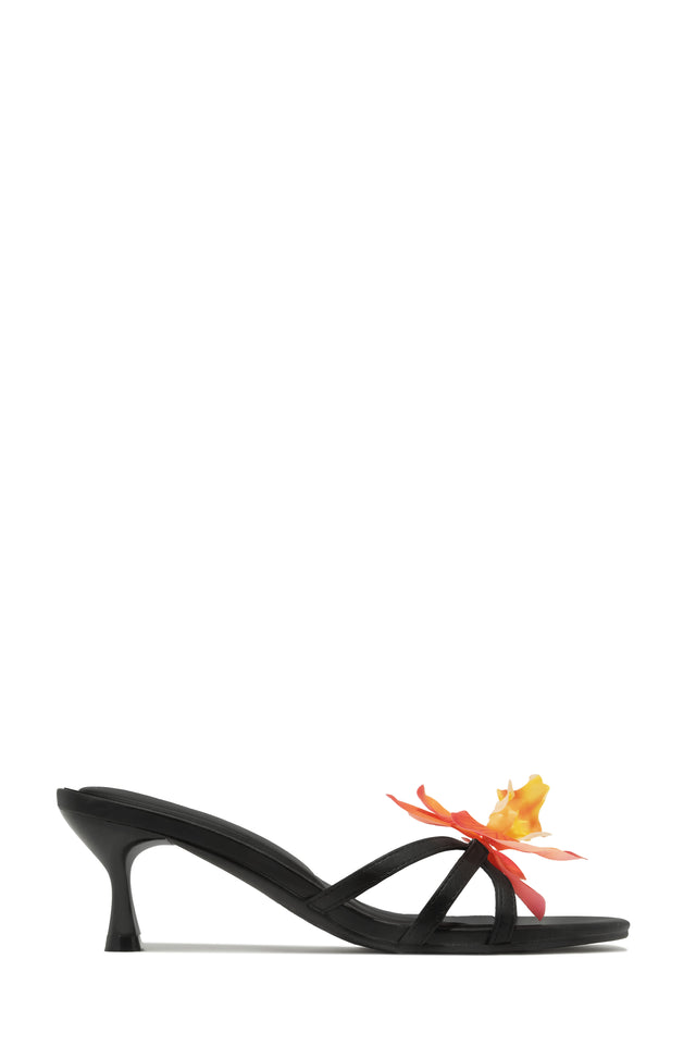 Load image into Gallery viewer, Alyssa Rosette Mid Heel Mules - Black