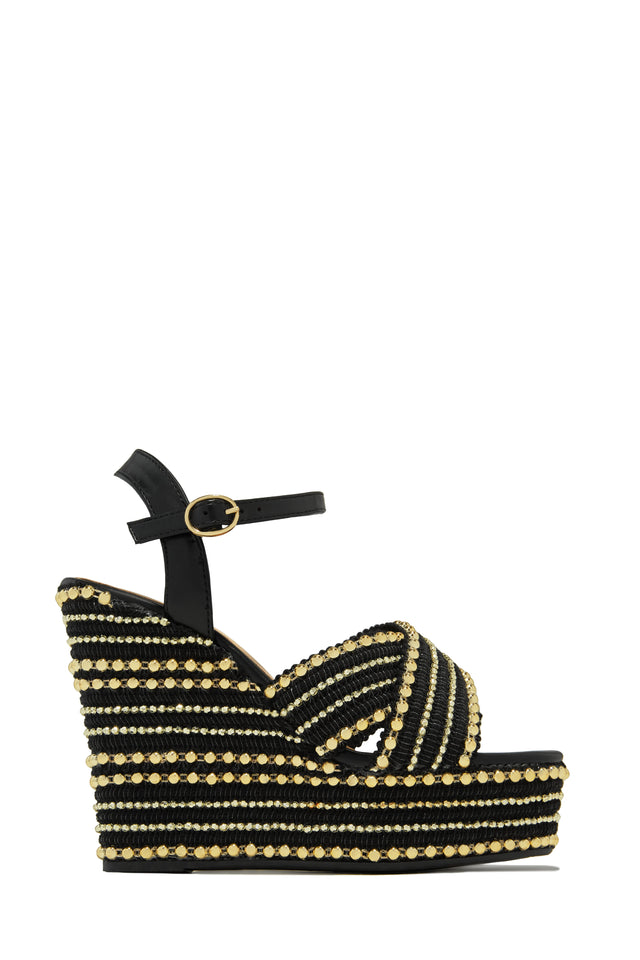 Load image into Gallery viewer, Nelo Platform Wedges - Black