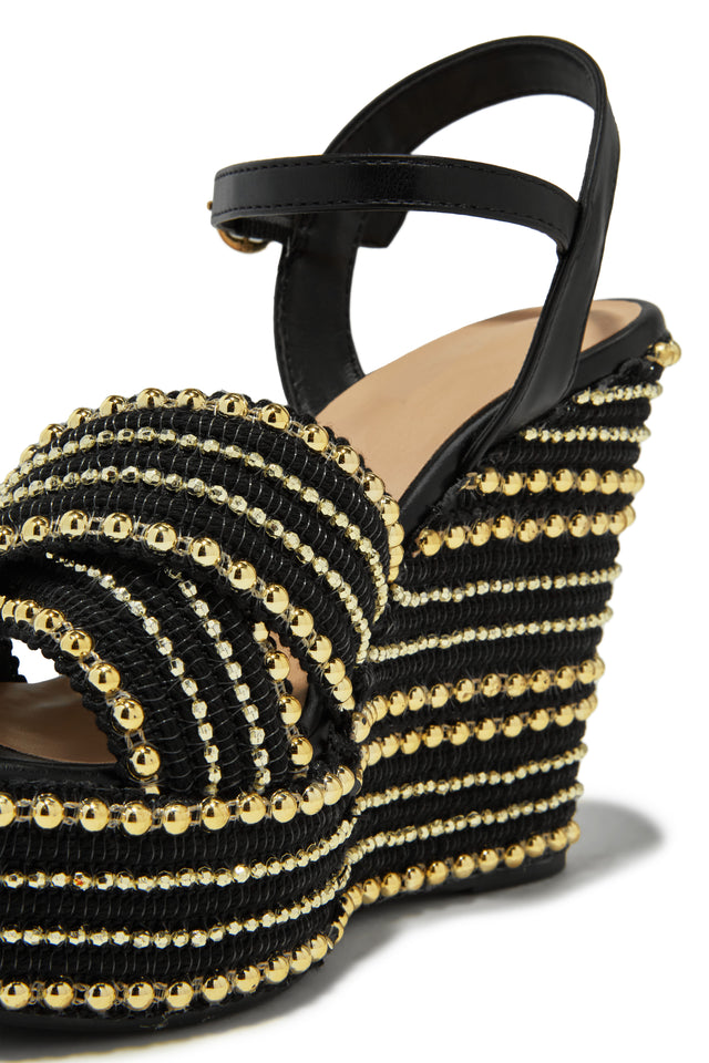 Load image into Gallery viewer, Nelo Platform Wedges - Black
