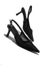Load image into Gallery viewer, Chloey Slingback Mid Heel Pumps - Black