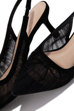 Load image into Gallery viewer, Daphne Slingback Mid Heel Pumps - Black