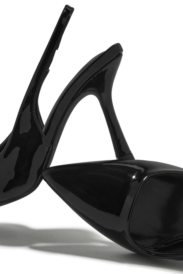 Load image into Gallery viewer, Kelly Slingback Pointed Toe Heels - Black