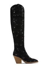 Load image into Gallery viewer, Nights In Nashville Embellished Cowgirl Boots - Black