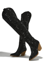 Load image into Gallery viewer, Nights In Nashville Embellished Cowgirl Boots - Black