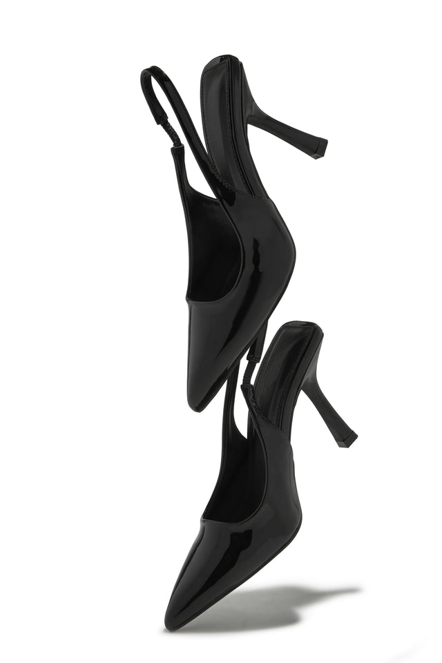 Load image into Gallery viewer, Kelly Slingback Pointed Toe Heels - Black