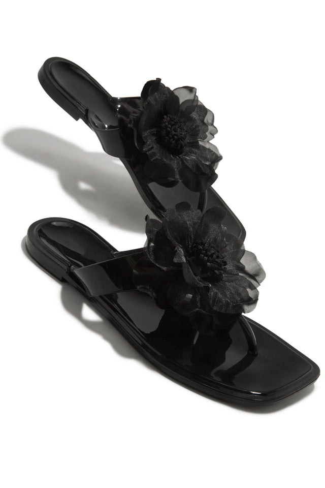 Load image into Gallery viewer, Ray Of Sunshine Slip On Jelly Sandals - Black