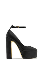 Load image into Gallery viewer, Annabelle Platform Block Heels - Black