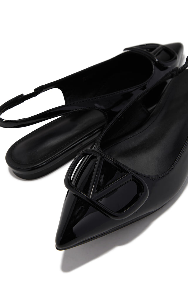 Load image into Gallery viewer, Violet Slingback Flats - Black