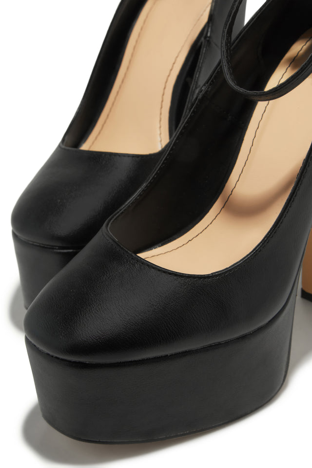 Load image into Gallery viewer, Annabelle Platform Block Heels - Black