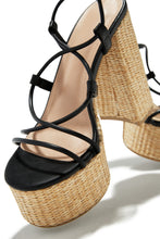 Load image into Gallery viewer, Black Platform Chunky Heels