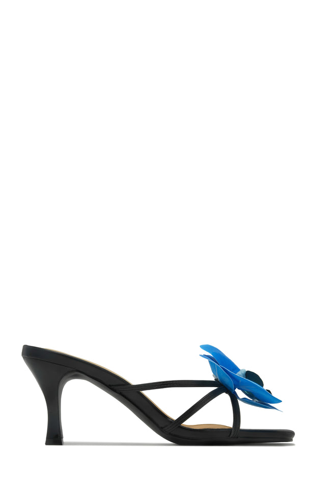 Load image into Gallery viewer, Malia Floral Mid Heel Mules - Black