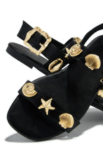 Load image into Gallery viewer, Sea Shore Flat Sandals - Black