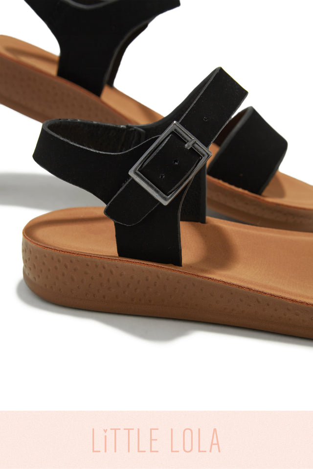 Load image into Gallery viewer, Black Adjustable Buckle Little Girl Sandals