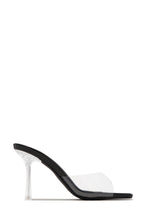 Load image into Gallery viewer, Kendal Clear Strap Mid Heel Mules - Black