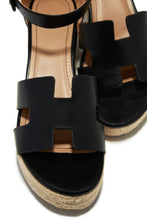 Load image into Gallery viewer, Weekend Cruise Espadrille Platform Sandals - Black