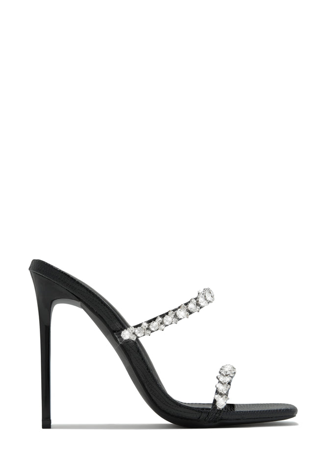 Load image into Gallery viewer, Black Single Sole Embellished High Heel Mules