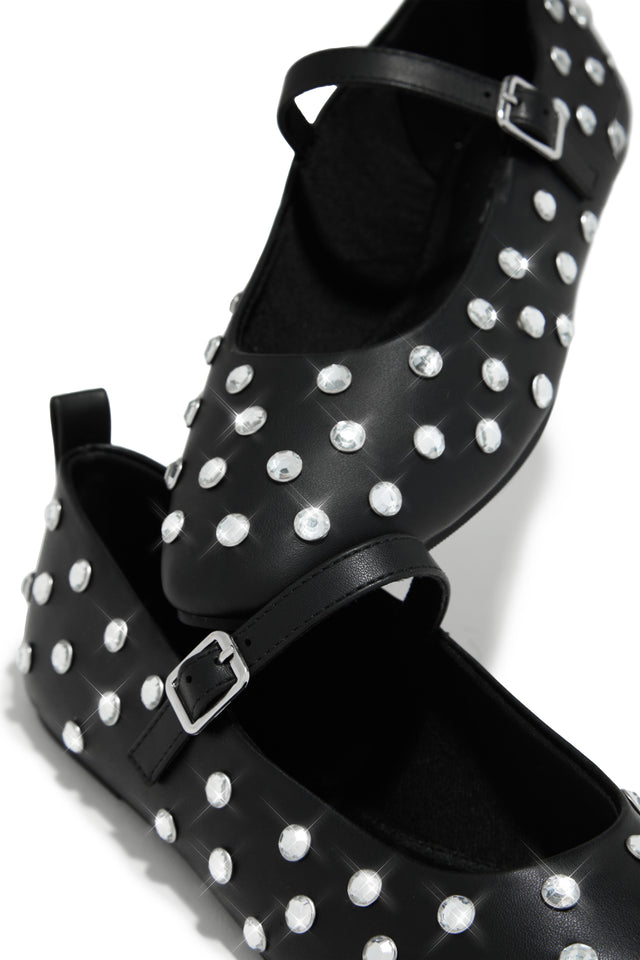 Load image into Gallery viewer, Black Round Toe Flats