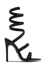Load image into Gallery viewer, Gianna Embellished Around The Ankle Coil Heels - Silver