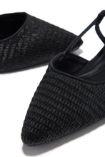 Load image into Gallery viewer, Serena Pointed Toe Slingback Flats - Black