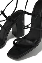 Load image into Gallery viewer, Aria Lace Up Block Heels - Black
