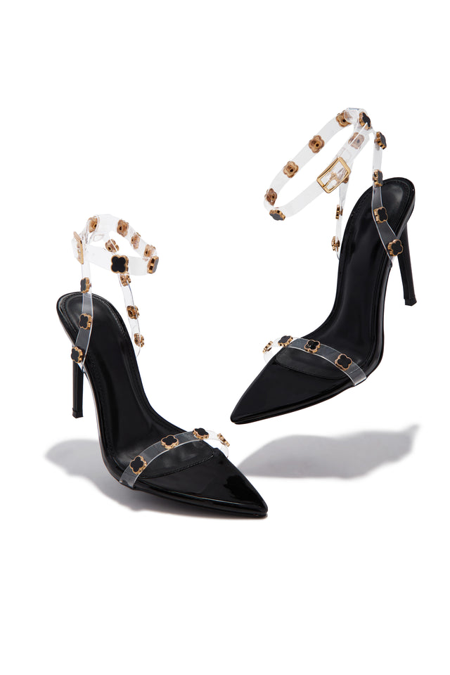 Load image into Gallery viewer, Aurela Clear Strap High Heels - Black